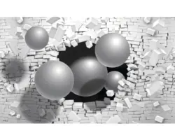 Fototapete Papier 2914 P4 Kugel Ziegel 3D 2-tlg. 254 x 184 cm