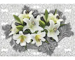 Fototapete Vlies Weisse Lilien 416x254 cm