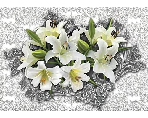 Fototapete Vlies Weisse Lilien 416x254 cm
