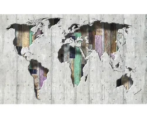 Fototapete Vlies 3134 VEXXL Weltkarte 3-tlg. 312 x 219 cm