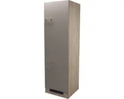 Kühlumbauschrank Flex Well Riva San Remo Eiche hell/Quarzit Cubanit 60x200x57 cm mit Drehtür