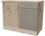 Hornbach Eckunterschrank Flex Well Riva San Remo Eiche hell/Quarzit Cubanit 110x86x60 cm mit Drehtür