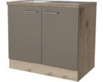 Hornbach Spülenunterschrank Flex Well Riva San Remo Eiche hell/Quarzit Cubanit 100x86x60 cm mit Drehtür