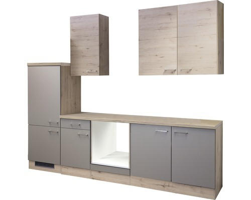 Küchenleerblock Flex Well Riva 10782 Quarzit Cubanit/San Remo Eiche hell 270 cm