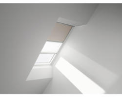 VELUX Vorteils-Set Verdunkelungsrollo uni beige und Faltstore Plissee weiß manuell Rahmen aluminium DFD F08 4556S