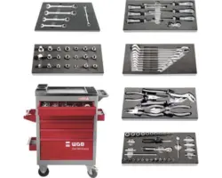 Werkstattwagen WGB mit 5 Schubladen, inkl. 6 Modulen, 80-tlg.