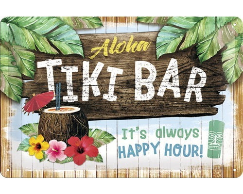 Blechschild Tiki Bar 30x20 cm