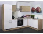 Hornbach Winkelküche Flex Well Sienna 8299 Creme/Zwetschge-Dekor 280 cm inkl. Einbaugeräte