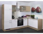Hornbach Winkelküche Flex Well Sienna 9047 Creme/Zwetschge-Dekor 280 cm inkl. Einbaugeräte
