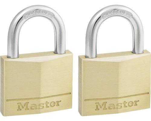 Vorhängeschloss Master Lock Messing 21 mm, 2 Stück