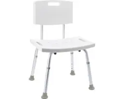 Badstuhl Ridder höhenverstellbar mit Rückenlehne A00602101 weiß