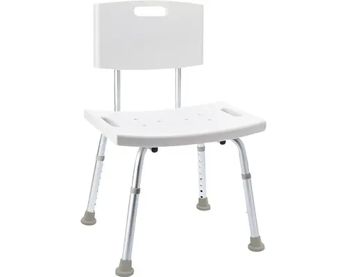 Badstuhl Ridder höhenverstellbar mit Rückenlehne A00602101 weiß