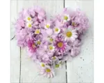 Hornbach Glasbild Flower Heart II 30x30 cm
