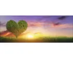 Hornbach Glasbild Green Heart & Yellow Sun 30x80 cm