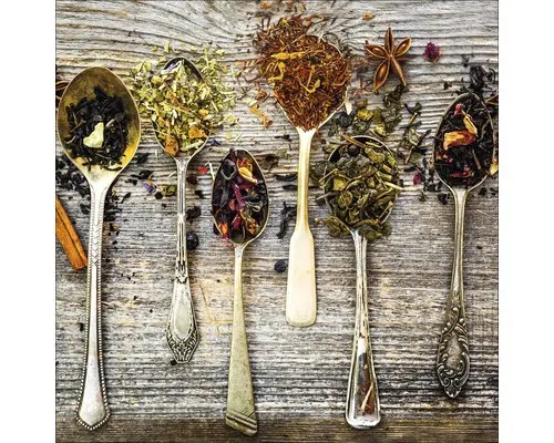 Glasbild Herbage On Spoon IV 50x50 cm