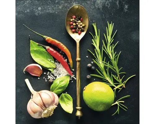 Glasbild Vintage Herbage III 50x50 cm