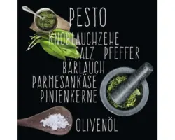 Glasbild Pestorezept 30x30 cm