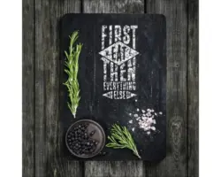 Glasbild First Eat 20x20 cm