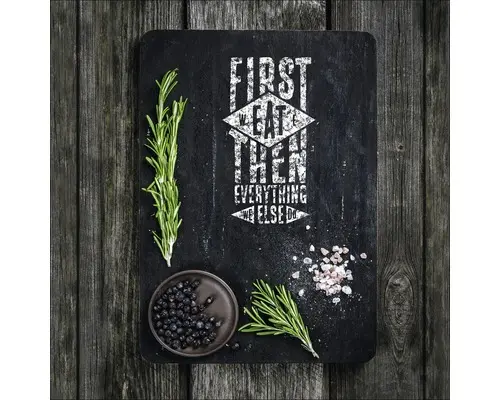 Glasbild First Eat 20x20 cm