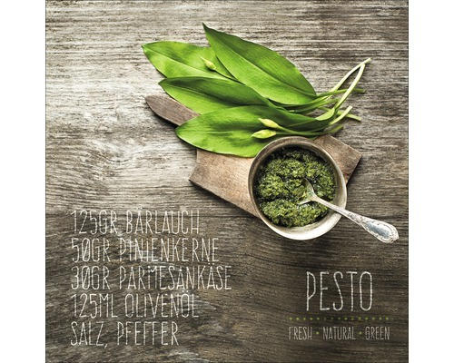 Glasbild Pesto 50x50 cm