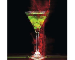 Glasbild Cocktail On Black II 30x30 cm