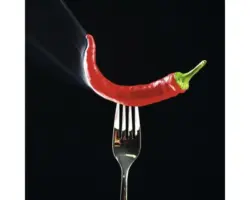 Glasbild Pepper On Black II 50x50 cm