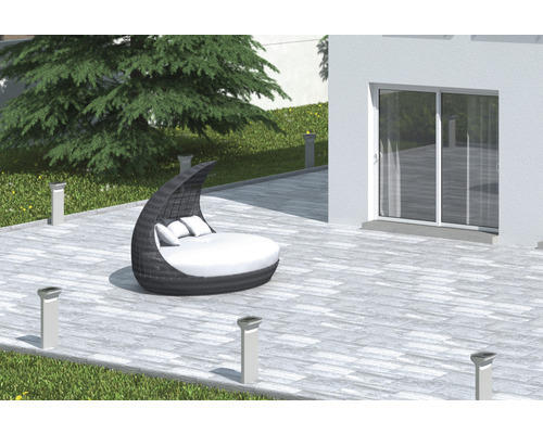 FLAIRSTONE Gneis Terrassenplatte Arctic grau 40 x 40 x 3 cm