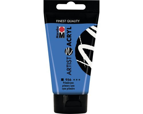 Marabu Künstler- Acrylfarbe Artist Acryl 956 primärcyan 75 ml