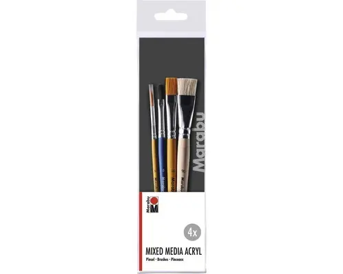 Marabu Künstlerpinsel Pinselset Basics 4-teilig