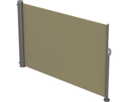 Seitenmarkise ausziehbar 1,6x3 Stoff Uni beige Gestell RAL 9006 weißaluminium mit abnehmbarem Pfosten