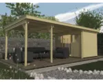 Hornbach Gartenhaus weka Lounge-Haus 1 450 cm Lounge mit Fußboden 654 x 295 cm natur