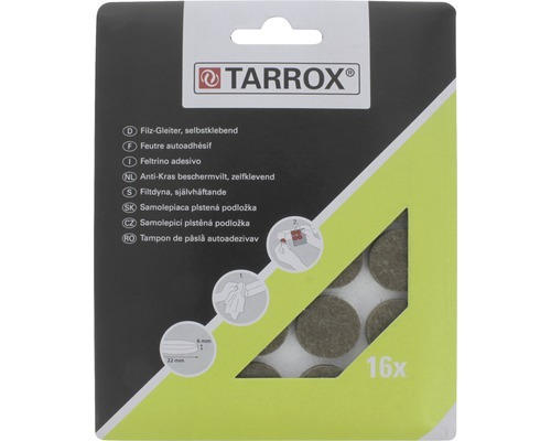 Tarrox Filzgleiter 22x6 mm rund braun 16 Stück selbstklebend