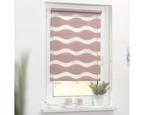 Lichtblick Doppelrollo ohne Bohren Welle altrosa 110x150 cm inkl. Klemmträger