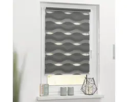 Lichtblick Doppelrollo ohne Bohren Welle anthrazit 60x150 cm inkl. Klemmträger