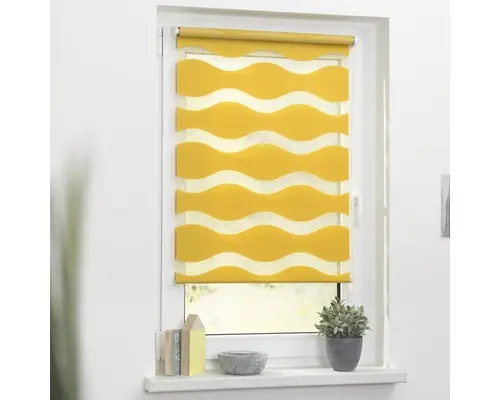 Lichtblick Doppelrollo ohne Bohren Welle senfgelb 60x150 cm inkl. Klemmträger