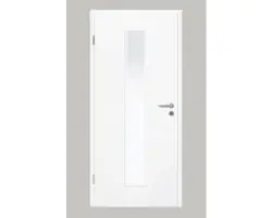 Zimmertür Pertura Perla Weißlack inkl. Lichtausschnitt (ohne Glas) 90x203 cm links