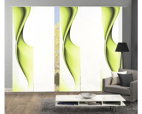 Flächenvorhang Easton 5er-Set apfelgrün 60x245 cm