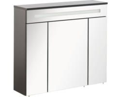 LED-Spiegelschrank Fackelmann Kara 3-türig 80x70x22,5 cm anthrazit