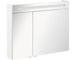 LED-Spiegelschrank Fackelmann B.clever 2-türig 90x71x16 cm weiß