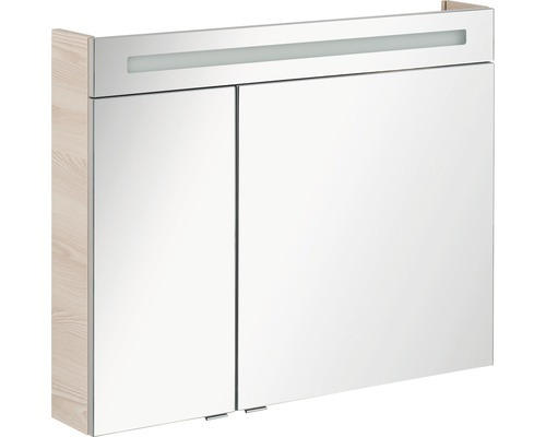 LED-Spiegelschrank Fackelmann B.clever 2-türig 90x71x16 cm beige