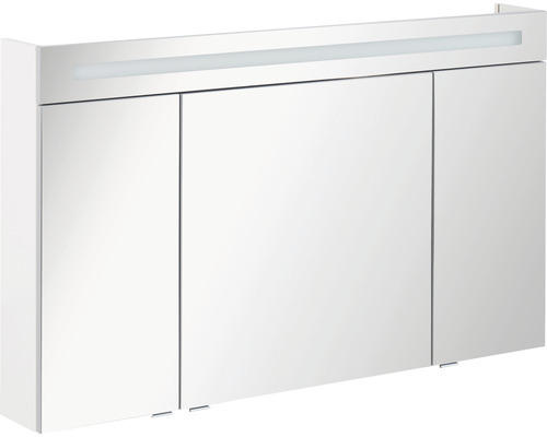 LED-Spiegelschrank Fackelmann B.clever 3-türig 120x71x16 cm weiß