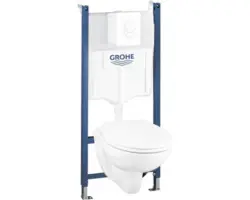 Wand-WC-Set Grohe Quickfix Solido Compact mit WC-Sitz weiß glänzend und Vorwandelement 39117000