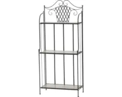 Blumenregal Siena Garten Prato Eisen-Mosaik B 29 H 143 cm schwarz