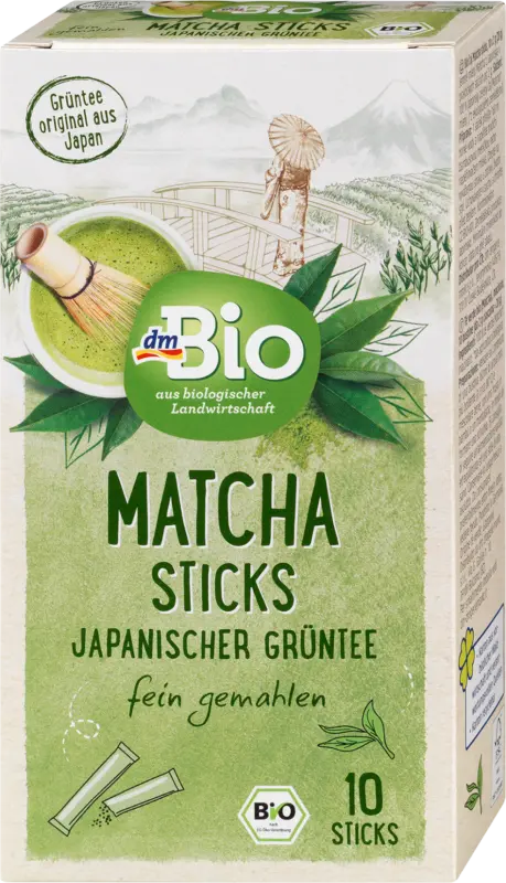 dmBio Grüner Tee Matcha Sticks japanischer Grüntee