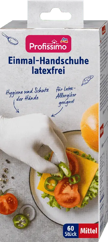 Profissimo Einmal-Handschuhe latexfrei Mittel weiß (30 Paar)