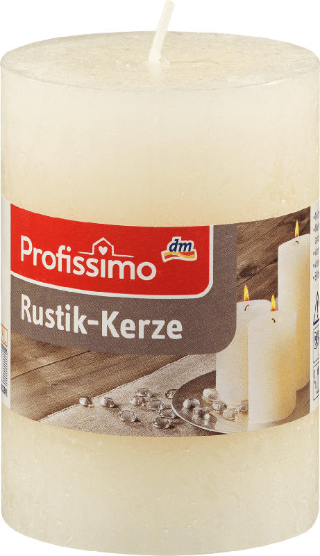 Profissimo Rustik Stumpenkerze 100/68 mm - elfenbein