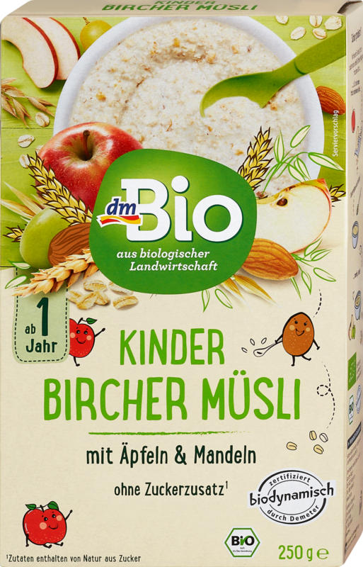dmBio Kinder Bircher Müsli mit Äpfeln & Mandeln
