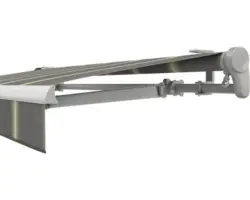 SOLUNA Gelenkarmmarkise Trend 5x3,5 Stoff Dessin D417 Gestell Silber eloxiert inkl. Motor, Wandschalter und Nothandkurbel