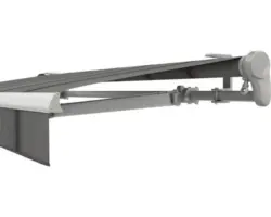 SOLUNA Gelenkarmmarkise Trend 4x2,5 Stoff Dessin D419 Gestell Silber eloxiert inkl. Motor, Wandschalter und Nothandkurbel