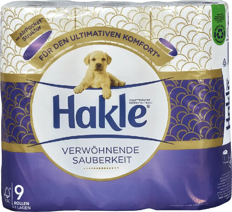 Hakle Toilettenpapier Verwöhnende Sauberkeit 4-lagig (9x135 Blatt)